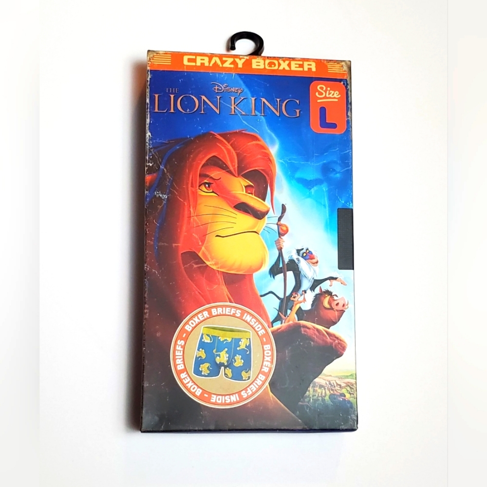 The Lion King Adult Unisex Boxer Briefs in Novelty VHS Box Size Large